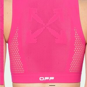Off-white active crop top pink sports bra